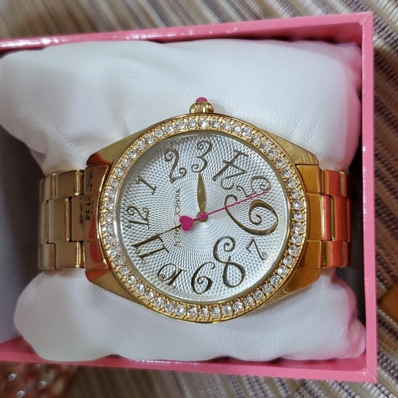 Betsey Johnson gold rhinestone watch main image 4